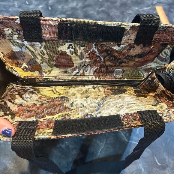 No Brand Vintage Brown Dog Faces Tote with Coin Pouch - Picture 9 of 10